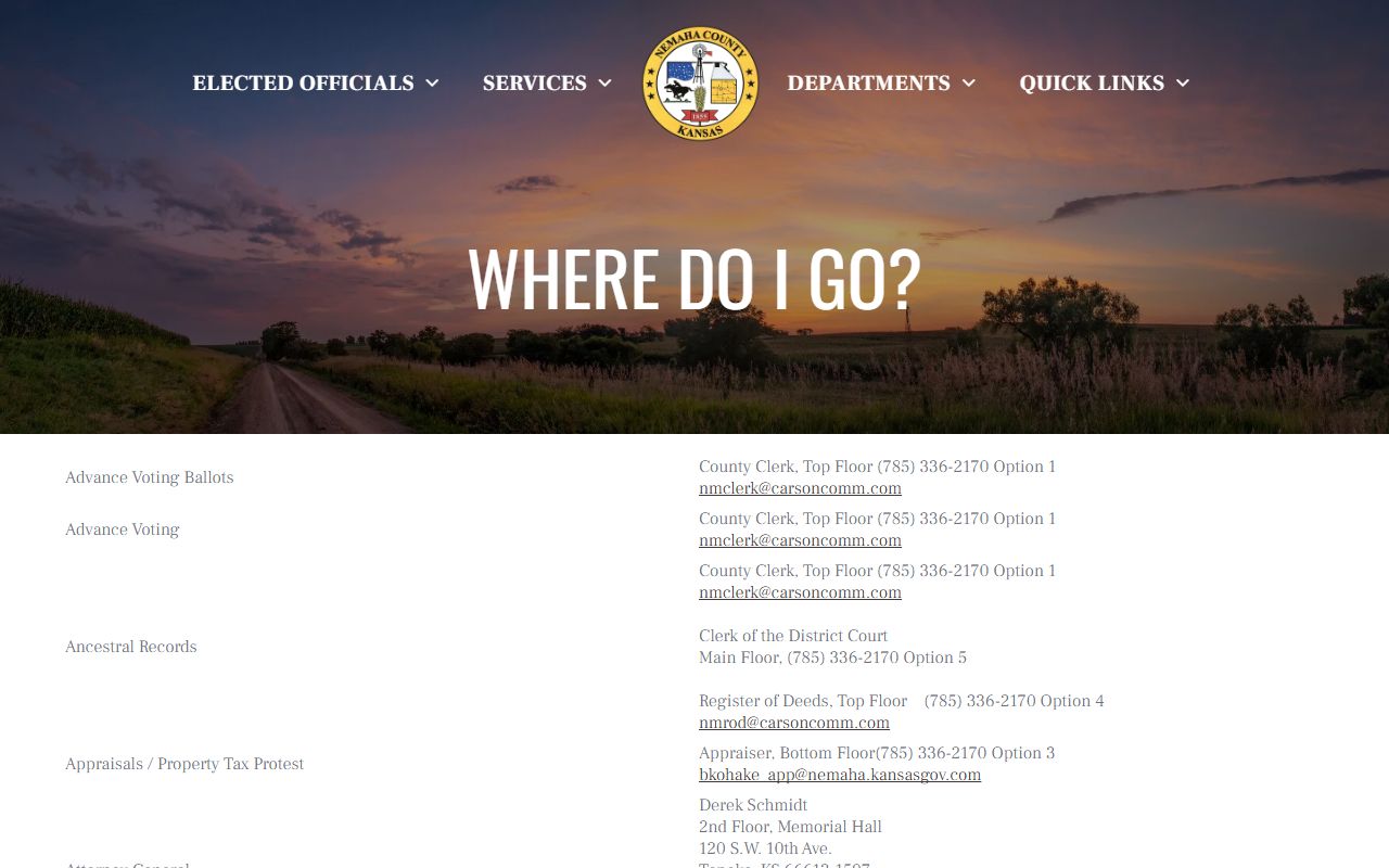 Nemaha County traffic court records office routing guide