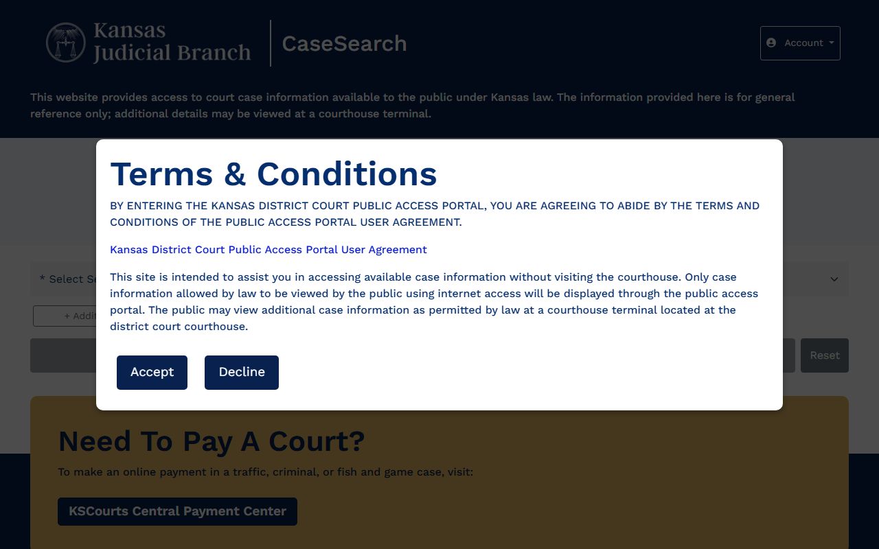 Nemaha County court records Kansas CaseSearch portal