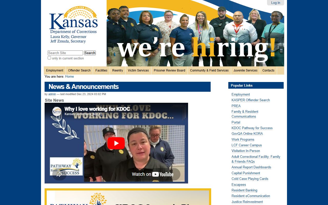 Nemaha County court charges Kansas Department of Corrections source