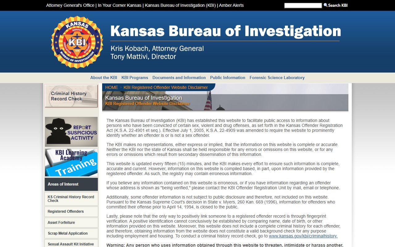 Nemaha County court charges KBI registered offender source