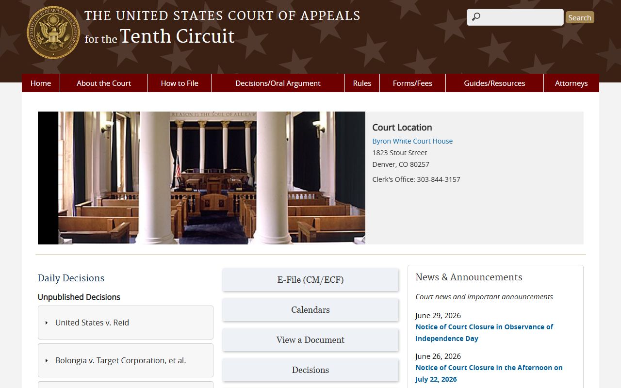 Nemaha County District Court records and Tenth Circuit federal appeals distinction