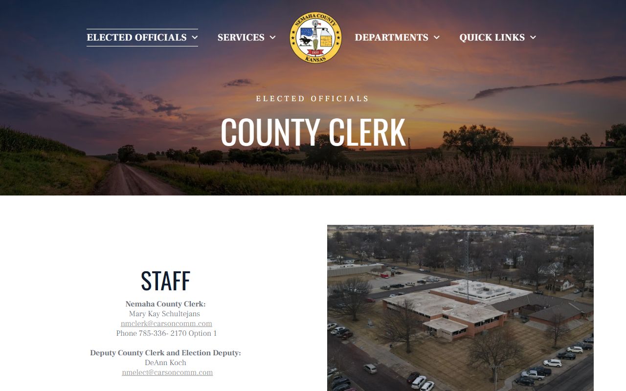 Nemaha County marriage and divorce records and County Clerk office