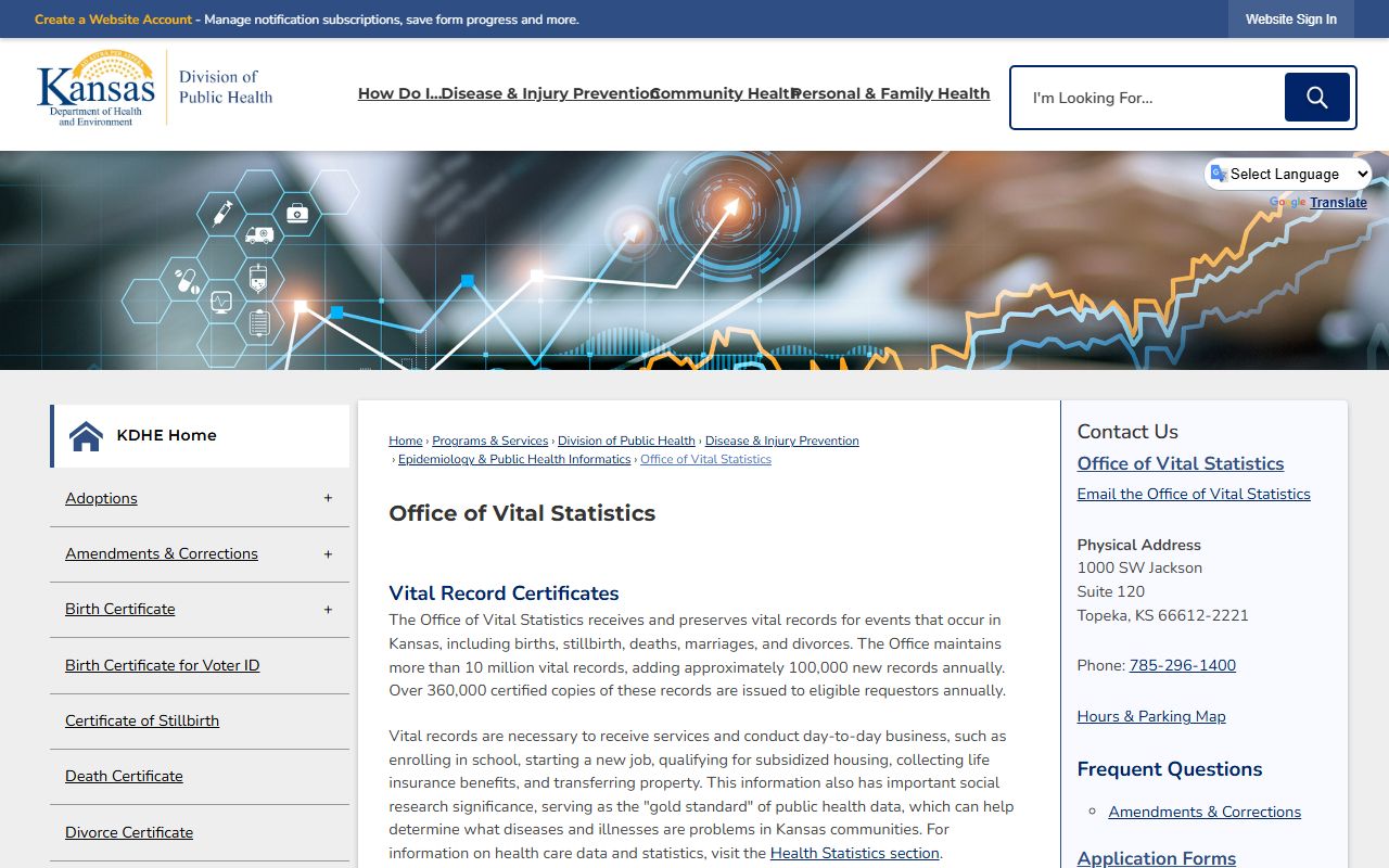 Nemaha County marriage and divorce records and KDHE Office of Vital Statistics