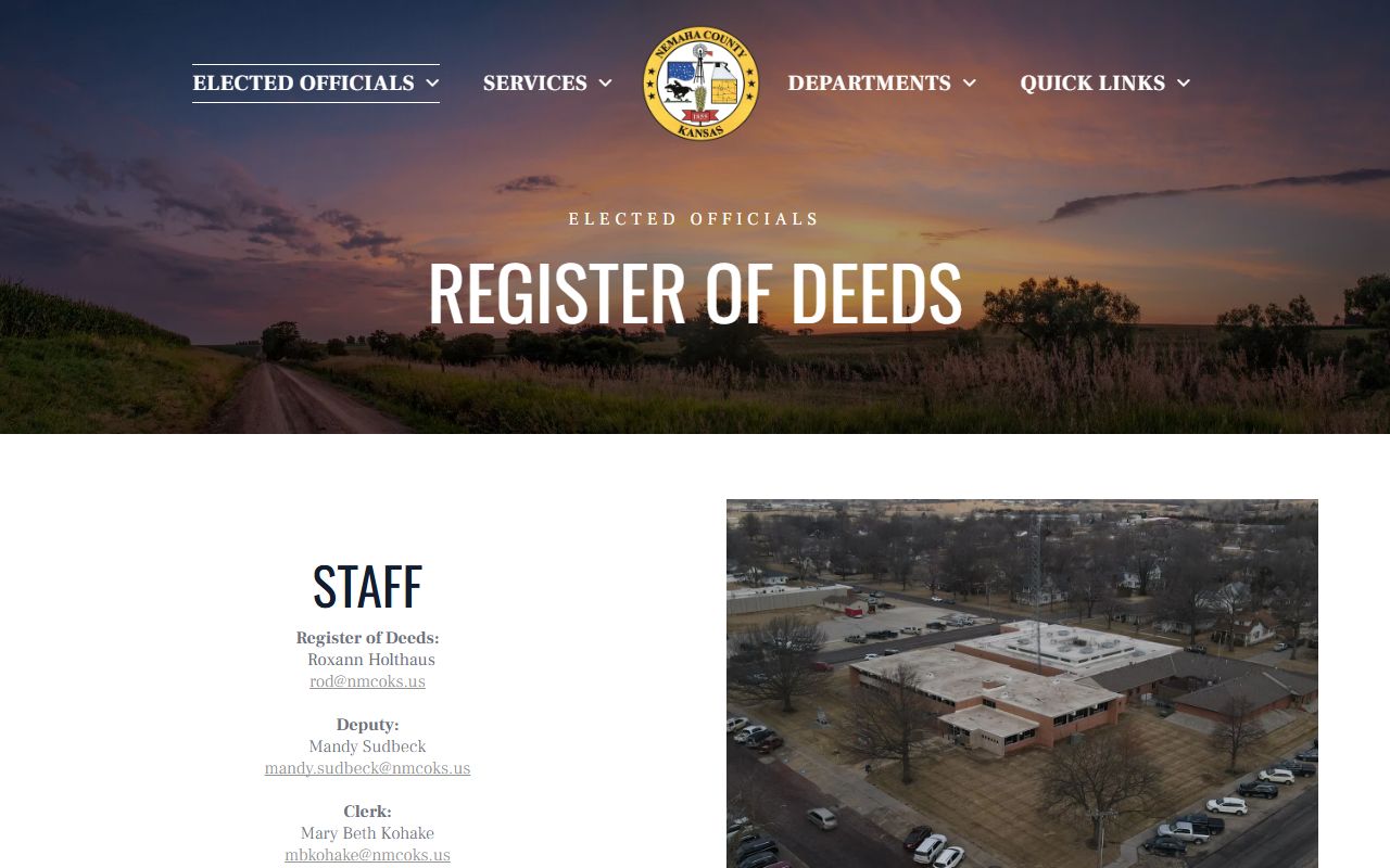 Nemaha County marriage and divorce records and Register of Deeds office