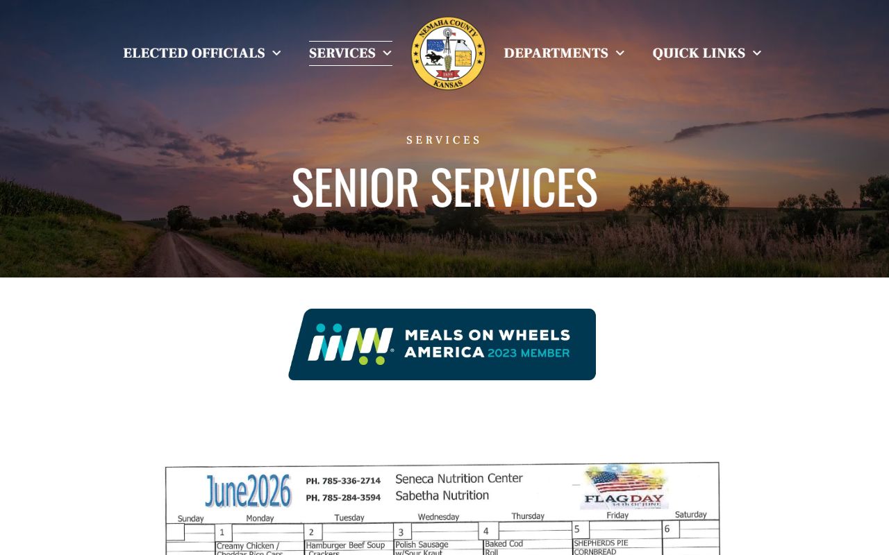Nemaha County probate records and senior services context