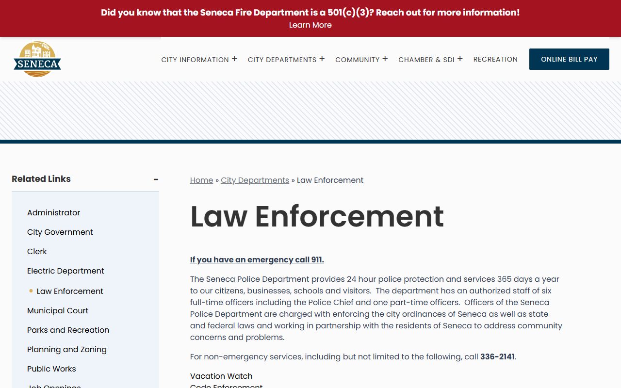 Nemaha County warrant records and Seneca law enforcement information